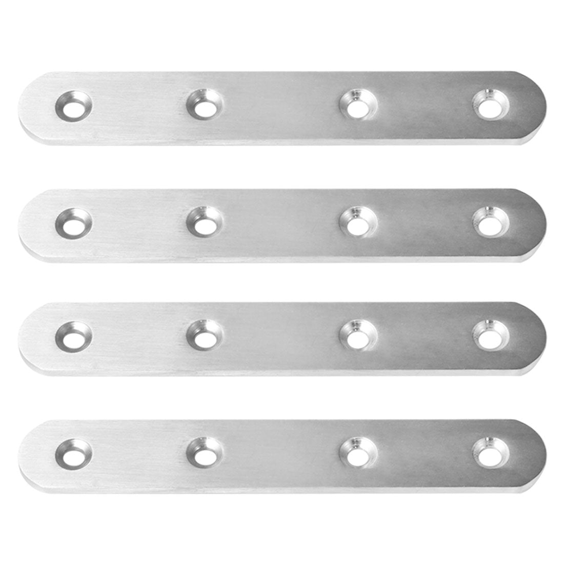 uxcell Uxcell Straight Bracket Stainless Steel Brace Fastener Brackets w Screws, 4pcs