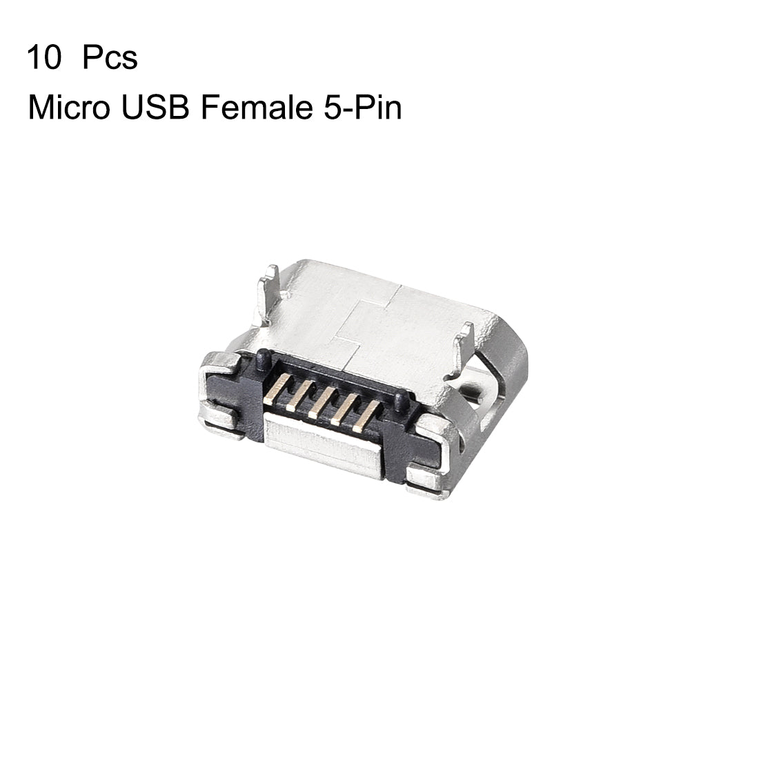 uxcell Uxcell 10PCS Micro USB Female Socket Connector, 5-Pin DIP 180 Degree, Repair Adapter