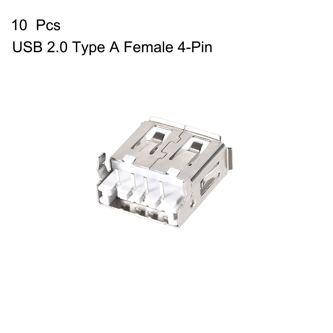 uxcell Uxcell 10PCS USB 2.0 Type A Female Socket Connector Jack  Port, 4Pin DIP 90 Degree, Replacement Adapter