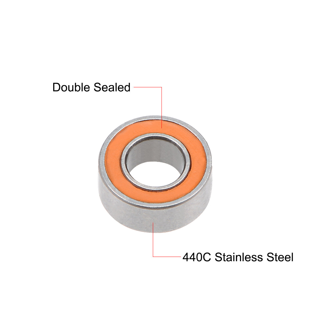 uxcell Uxcell SMR63C-2OS Hybrid Ceramic Ball Bearing 3x6x2.5mm Steel Bearings 2pcs