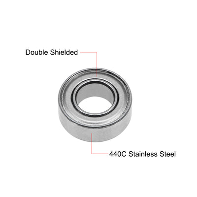 Harfington SR188ZZ Stainless Steel Ball Bearing 1/4"x1/2"x3/16" Double Shielded R188ZZ Z2 Lever Bearings 2pcs