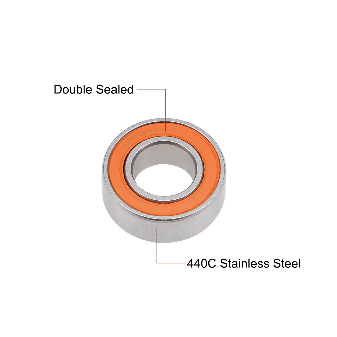 uxcell Uxcell S687C-2OS Hybrid Ceramic Ball Bearing 7x14x5mm Stainless Steel Bearings 2pcs