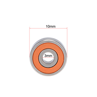Harfington Uxcell S623C-2OS Hybrid Ceramic Ball Bearing 3x10x4mm Stainless Steel Bearings 2pcs