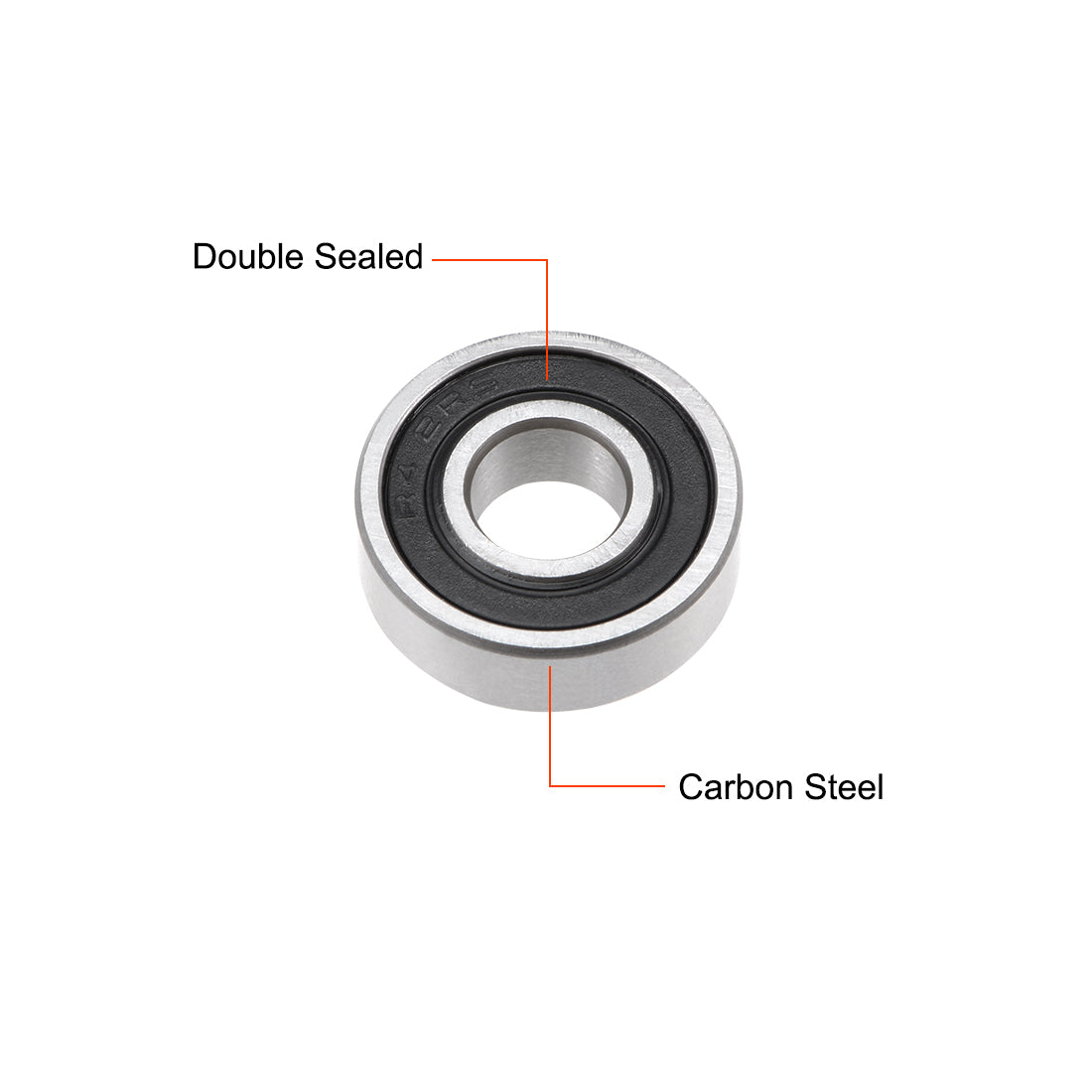 Harfington R4-2RS Ball Bearing 1/4"x5/8"x0.196" Double Sealed Carbon Steel Bearings 2pcs