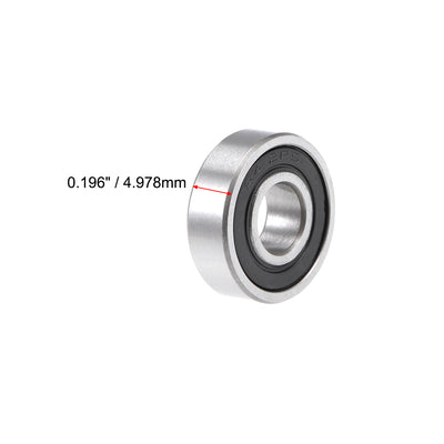 Harfington R4-2RS Ball Bearing 1/4"x5/8"x0.196" Double Sealed Carbon Steel Bearings 2pcs