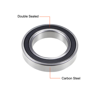 Harfington 6010-2RS Ball Bearing 50x80x16mm Double Sealed Carbon Steel Bearings