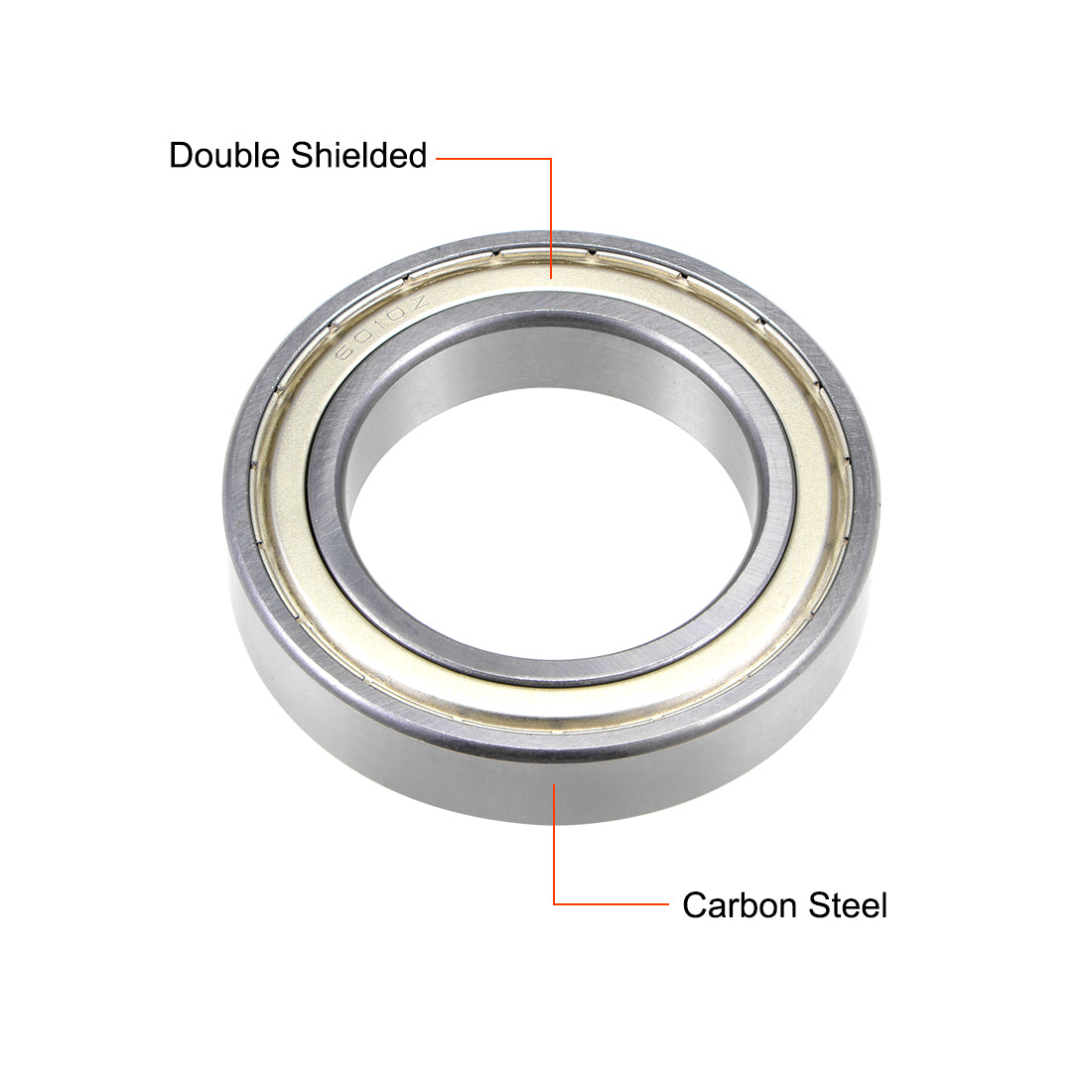 Harfington 6010ZZ Ball Bearing 50x80x16mm Double Shielded Carbon Steel Bearings