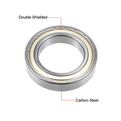 Harfington 6010ZZ Ball Bearing 50x80x16mm Double Shielded Carbon Steel Bearings