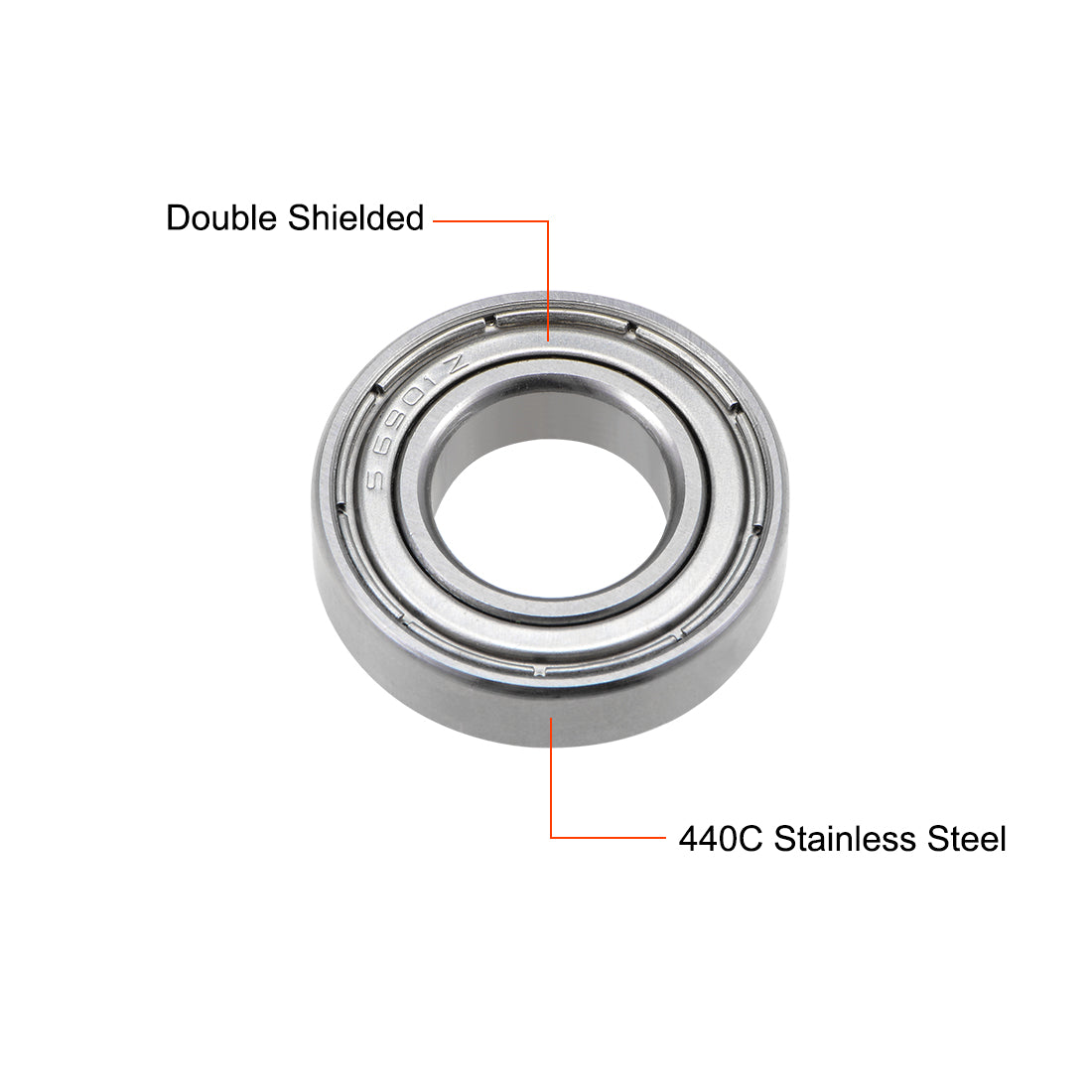 Harfington S6901ZZ Stainless Steel Ball Bearing 12x24x6mm Double Shielded 6901ZZ Bearings