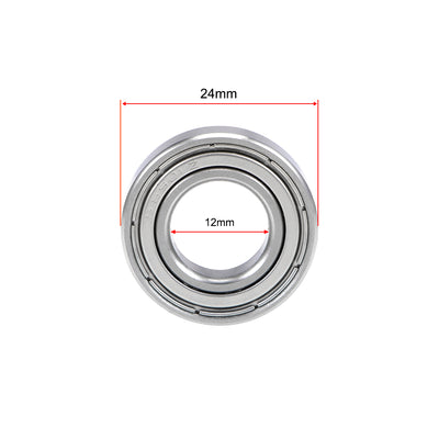 Harfington S6901ZZ Stainless Steel Ball Bearing 12x24x6mm Double Shielded 6901ZZ Bearings