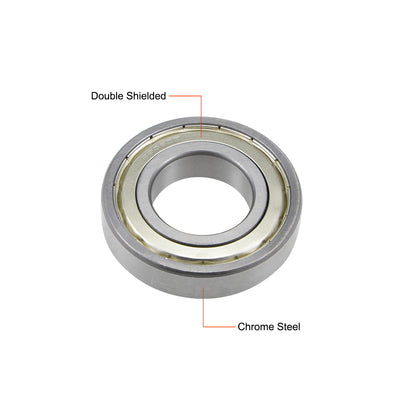 Harfington Uxcell Deep Groove Ball Bearings Metric Double Shielded Chrome Steel P0 Z1