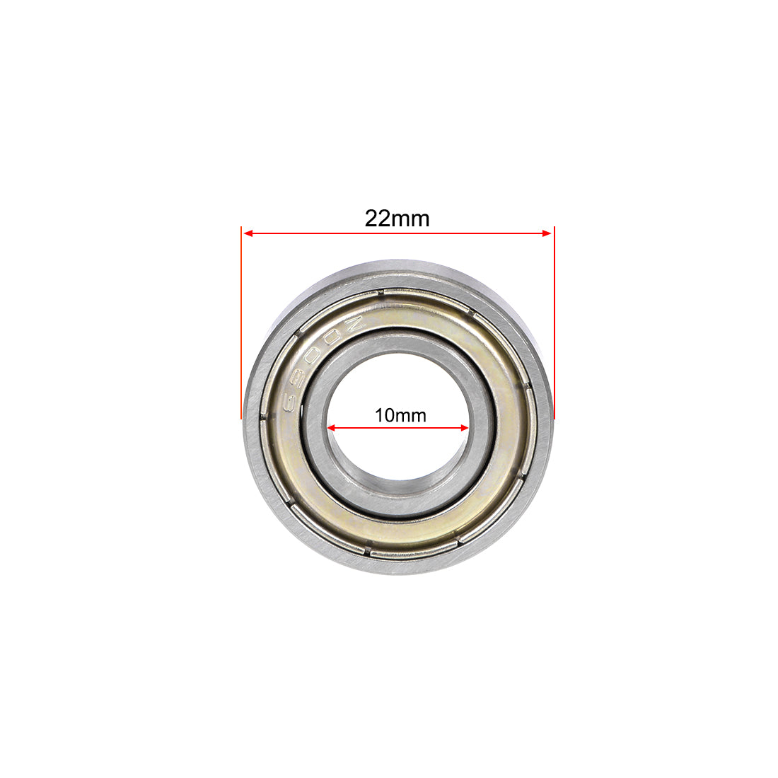 Harfington 6900ZZ Ball Bearing 10x22x6mm Double Shielded ABEC-1 Bearings