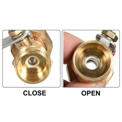 Harfington Brass Air Ball Valve Shut-off Switch Male to Hose Barb Pipe Tubing Fitting Coupler 180 Degree Operation Handle