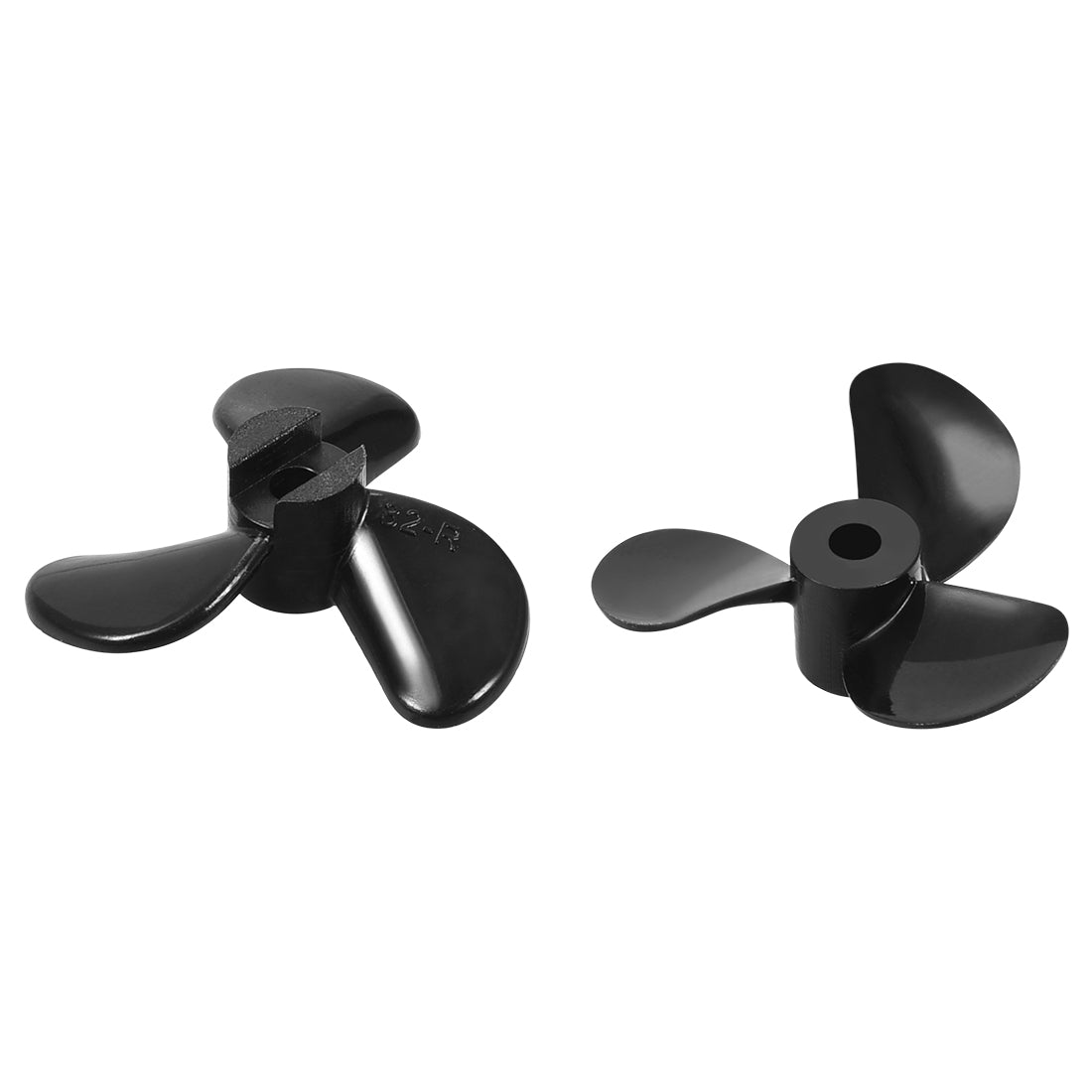 uxcell Uxcell RC Boat CCW Propeller 3mm Shaft 3 Vanes 32mm 1.4 P Fan Shape Pastic Black Rotating Propeller Props for RC Boat 2pcs
