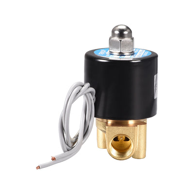 Harfington Uxcell 1/4" PT DC24V Brass Normally Closed Direct Acting Electric Solenoid Valve