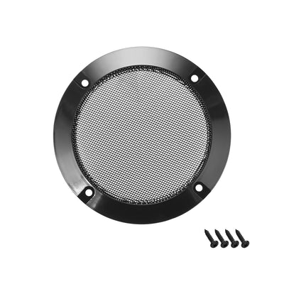 uxcell Uxcell 4" Speaker Grill Mesh Decorative Circle Woofer Guard Protector Cover Audio Parts Black