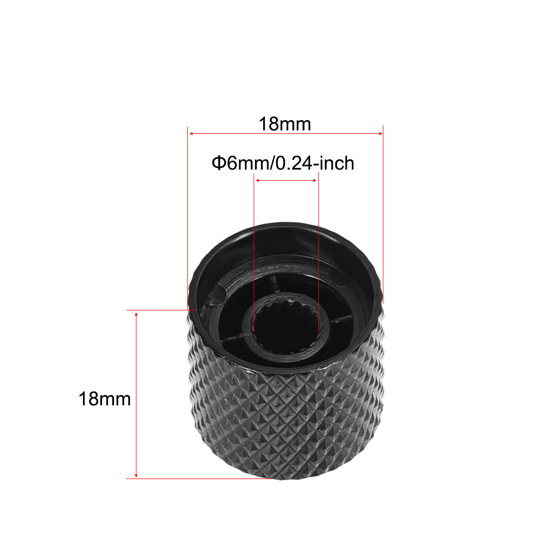 uxcell Uxcell 6mm Metal Potentiometer Control Knobs For Electric Guitar Bass Volume Tone Knobs Black 2pcs