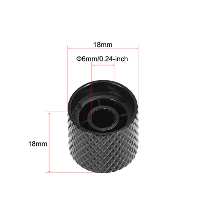 Harfington Uxcell 6mm Metal Potentiometer Control Knobs For Electric Guitar Bass Volume Tone Knobs Black 2pcs