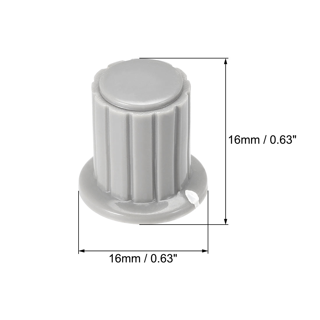 uxcell Uxcell Plastic Potentiometer Rotary Knob, 4mm Insert Shaft 16x16mm Gray 5pcs