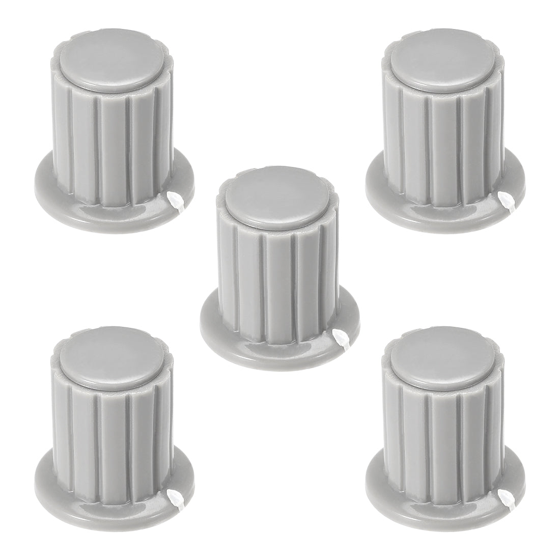uxcell Uxcell Plastic Potentiometer Rotary Knob, 4mm Insert Shaft 16x16mm Gray 5pcs