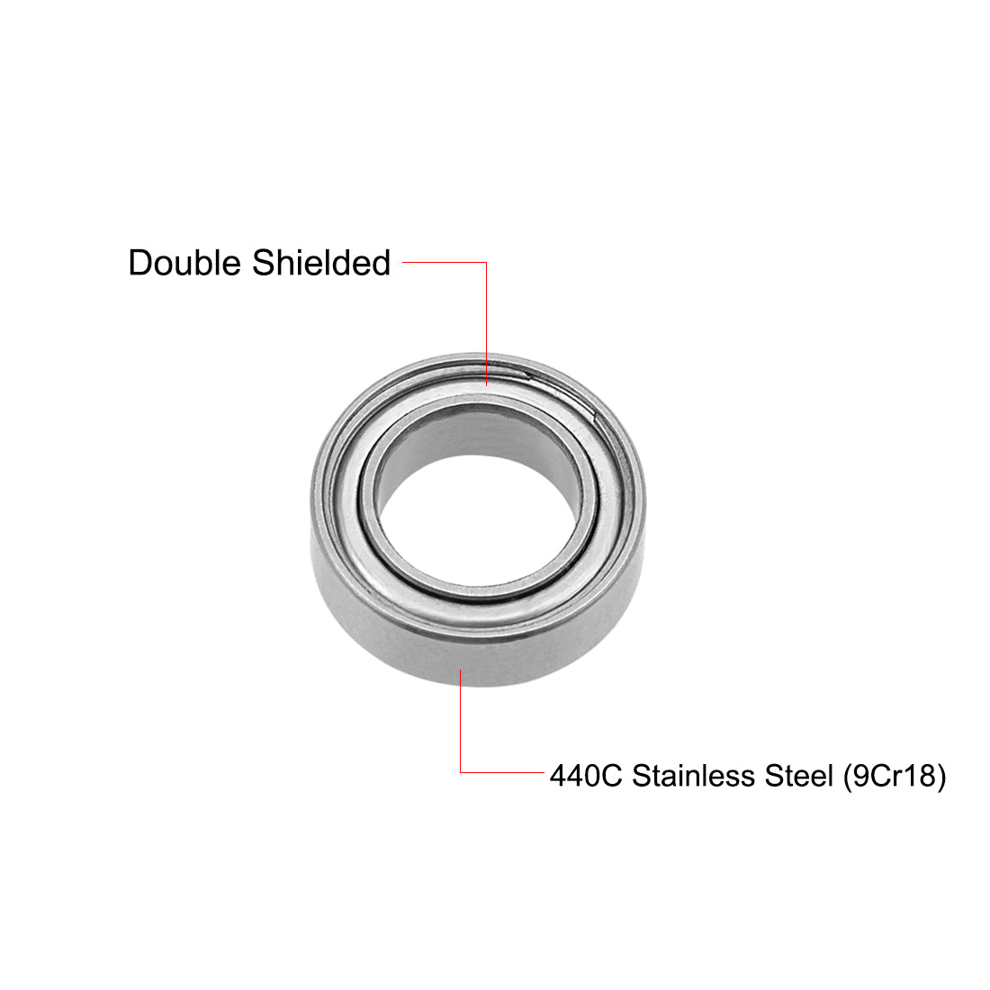 uxcell Uxcell SMR106ZZ Stainless Steel Ball Bearing 6x10x3mm Shielded MR106ZZ Bearings 2pcs