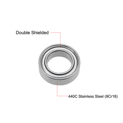 Harfington Uxcell SMR106ZZ Stainless Steel Ball Bearing 6x10x3mm Shielded MR106ZZ Bearings 2pcs