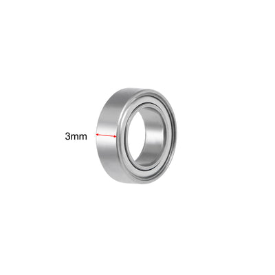 Harfington Uxcell SMR106ZZ Stainless Steel Ball Bearing 6x10x3mm Shielded MR106ZZ Bearings 2pcs
