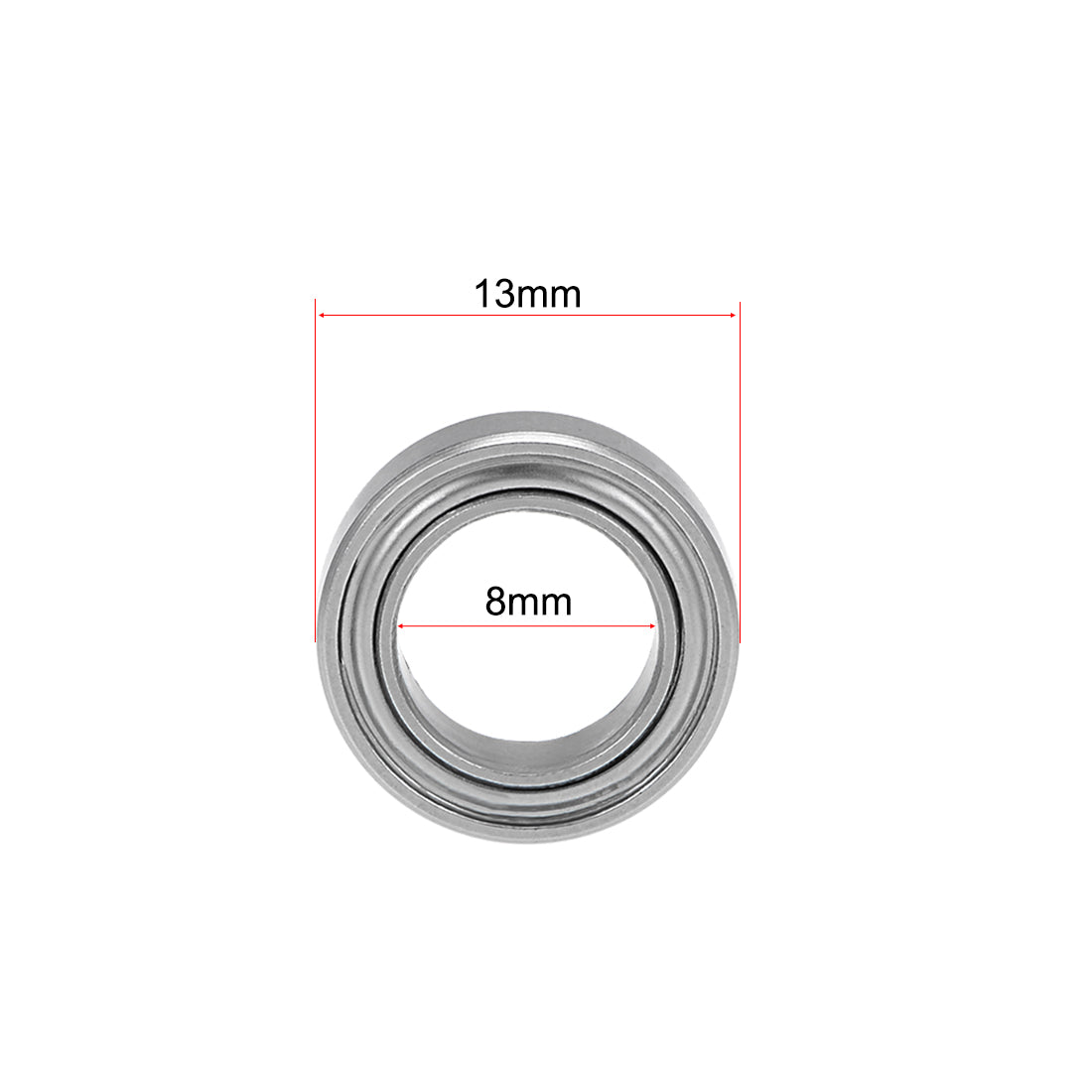 Harfington SMR138ZZ Stainless Steel Ball Bearing 8x13x4mm Shielded MR138ZZ Bearings 2pcs