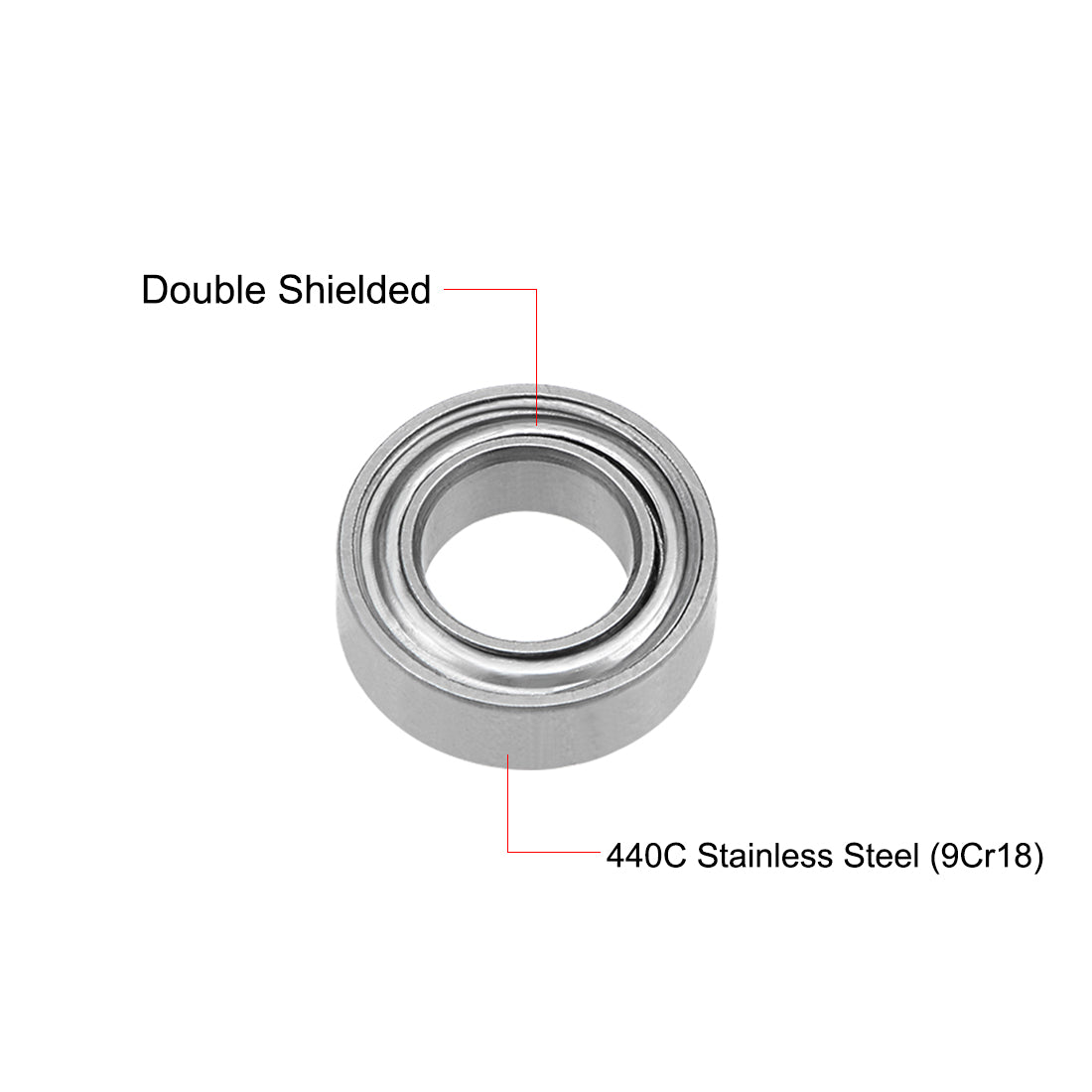 uxcell Uxcell SMR95ZZ Stainless Steel Ball Bearing 5x9x3mm Shielded MR95ZZ Bearings 2pcs