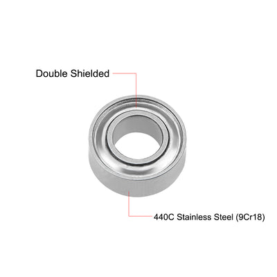 Harfington SMR84ZZ Stainless Steel Ball Bearing 4x8x3mm Shielded MR84ZZ Bearings 2pcs