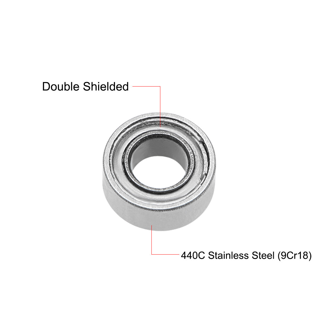 Harfington SMR63ZZ Stainless Steel Ball Bearing 3x6x2.5mm Shielded MR63ZZ Bearings 2pcs