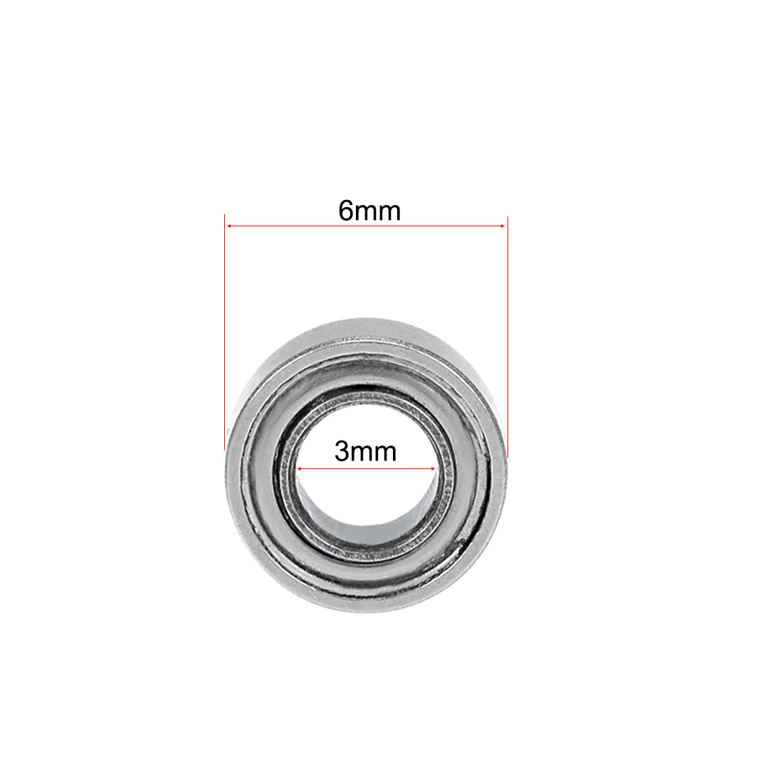 Harfington SMR63ZZ Stainless Steel Ball Bearing 3x6x2.5mm Shielded MR63ZZ Bearings 2pcs