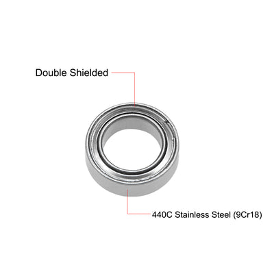 Harfington Uxcell SMR85ZZ Stainless Steel Ball Bearing 5x8x2.5mm Shielded MR85ZZ Bearings 2pcs