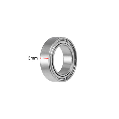 Harfington Uxcell SMR117ZZ Stainless Steel Ball Bearing 7x11x3mm Shielded MR117ZZ Bearings 2pcs