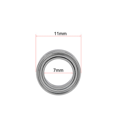 Harfington Uxcell SMR117ZZ Stainless Steel Ball Bearing 7x11x3mm Shielded MR117ZZ Bearings 2pcs