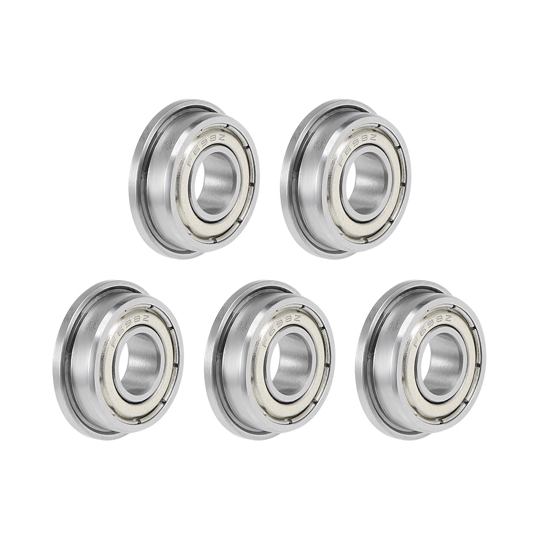 Harfington F698ZZ Flange Ball Bearing 8x19x6mm Shielded Chrome Bearings 5pcs