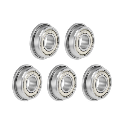 Harfington F698ZZ Flange Ball Bearing 8x19x6mm Shielded Chrome Bearings 5pcs