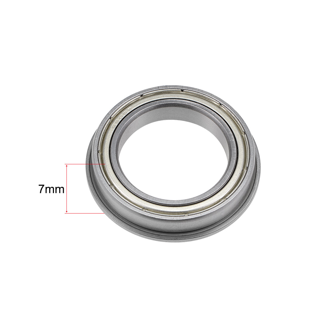 Harfington F6805ZZ Flange Ball Bearing 25x37x7mm Shielded Chrome Bearings 2pcs