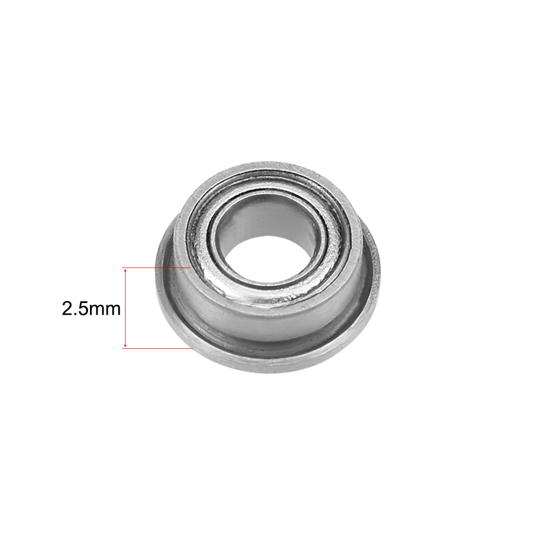 Harfington MF63ZZ Flange Ball Bearing 3x6x2.5mm Shielded Chrome Bearings 5pcs