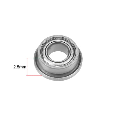 Harfington MF63ZZ Flange Ball Bearing 3x6x2.5mm Shielded Chrome Bearings 5pcs