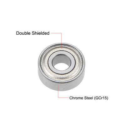 Harfington MR83ZZ Ball Bearing 3x8x3mm ABEC-1 Chrome Steel Bearings 5pcs