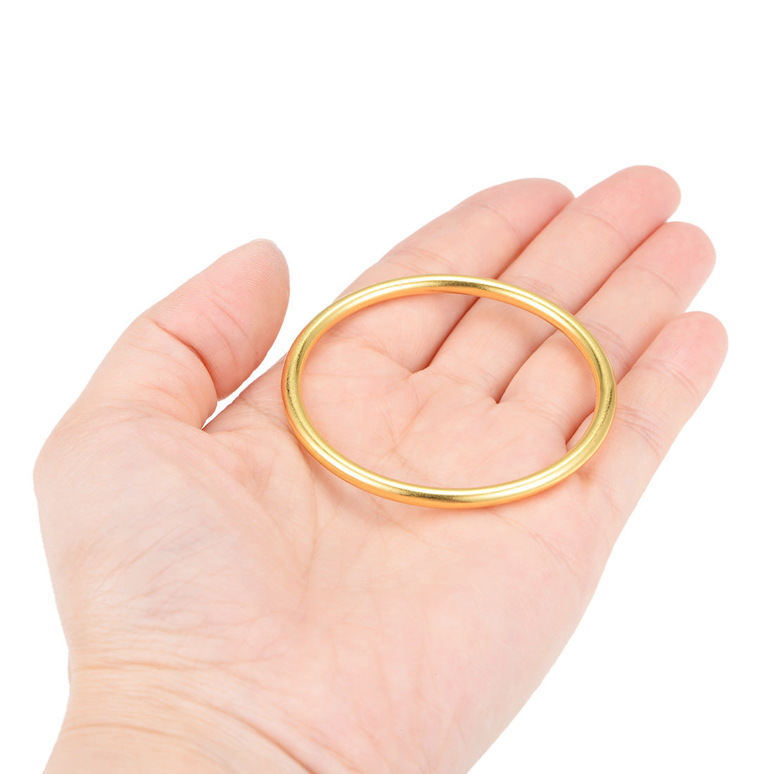uxcell Uxcell O Ring Buckle 45mm(1.8") ID 3mm Thickness Zinc Alloy Gold Tone 2pcs