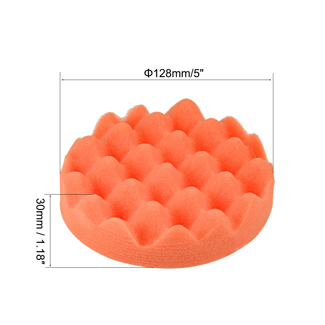 uxcell Uxcell 5" Buffing Sponge Pads, Drill Polishing Buffer Pad Disc, Hook and Loop Back 3pcs