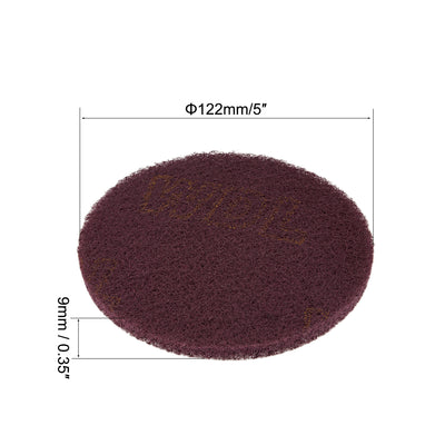 Harfington Uxcell Scrub Pad, 5-inch 320-400 Grits Drill Power Brush Tile Scrubber Cleaning Scouring Pads Abrasive Buffing Pads 6pcs