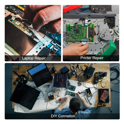 Harfington Uxcell Flexible Flat Cable,150mm 1mm Pitch 6 Pins FPC FFC Flexible Ribbon Cable for LCD TV Car Audio DVD Player 5Pcs (A type)