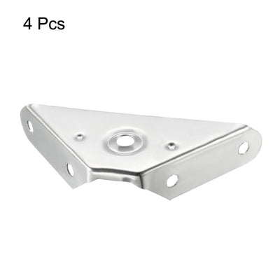 Harfington Uxcell Shelf Angle Bracket Joining Support Corner Brace, 71mm x 71mm,Stainless Steel Silver Tone, 4Pcs