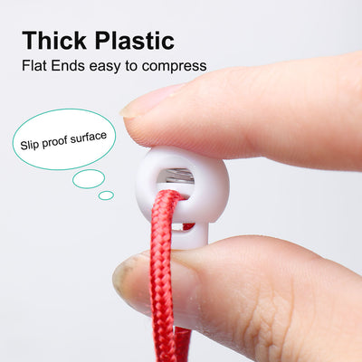 Harfington Uxcell 100pcs Plastic Cord Lock Stopper Spring Fastener Organizer