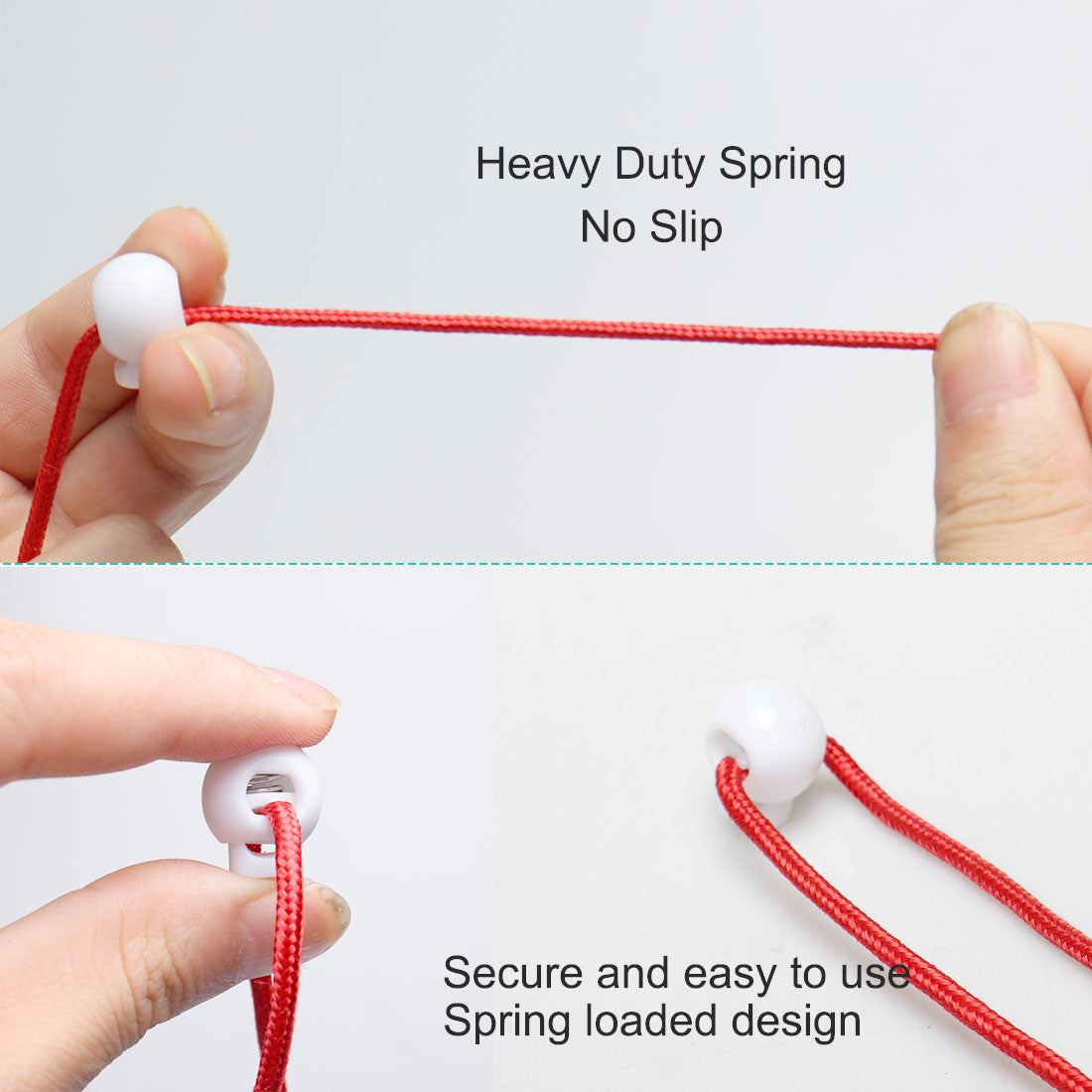 uxcell Uxcell 100pcs Plastic Cord Lock Stopper Spring Fastener Organizer