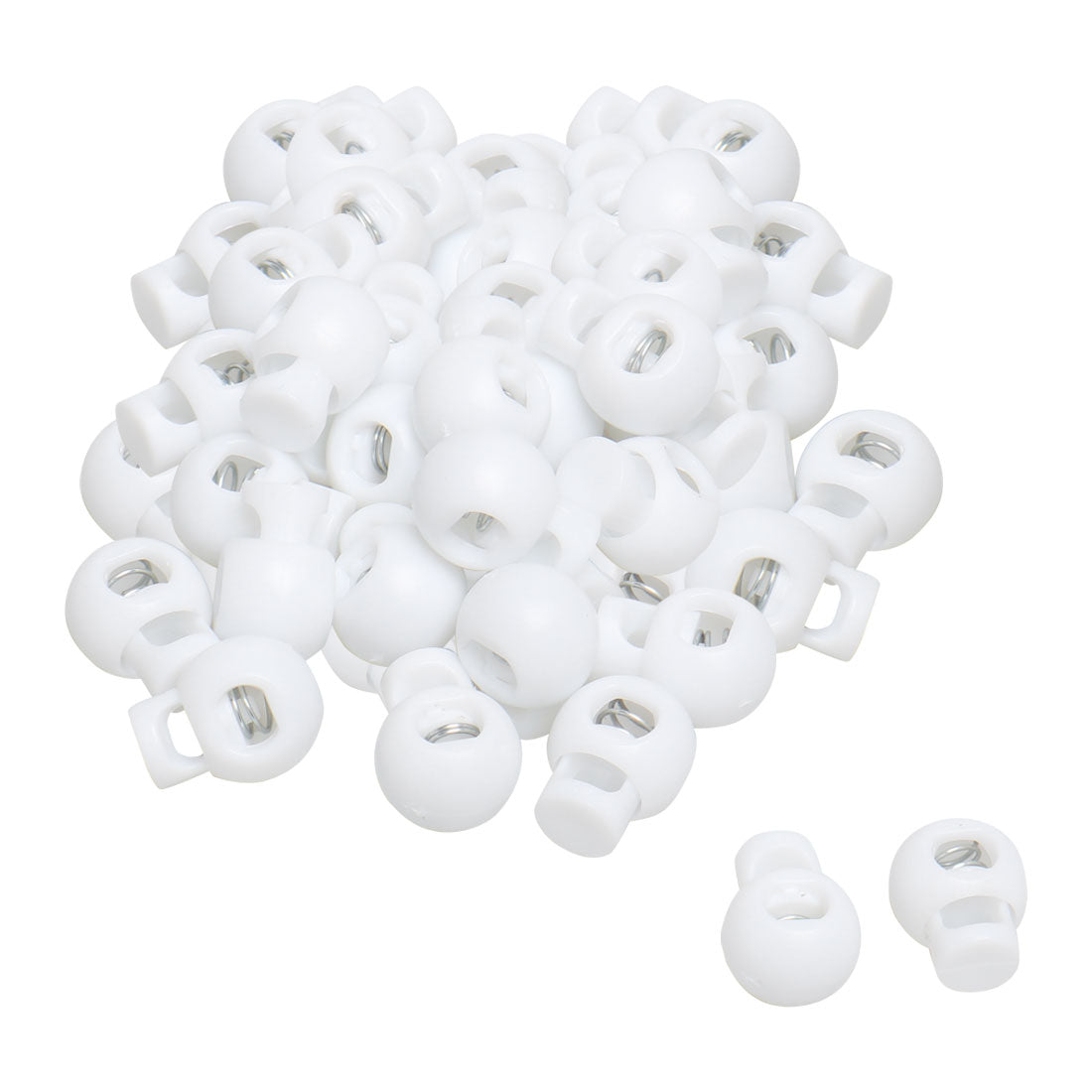uxcell Uxcell 100pcs Plastic Cord Lock Stopper Spring Fastener Organizer