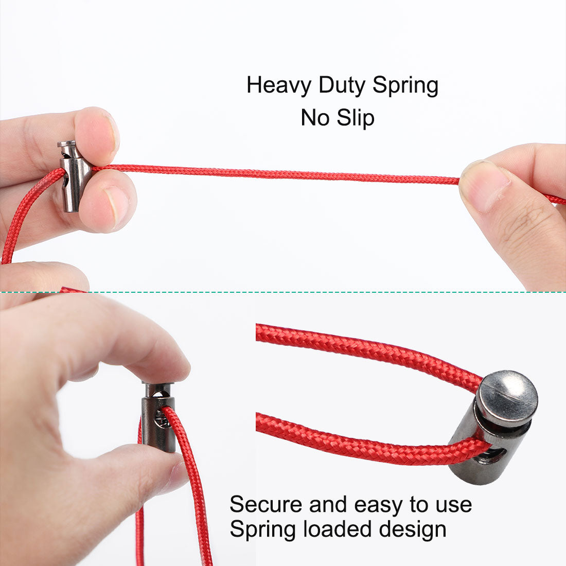 uxcell Uxcell 6pcs Plastic Cord Lock Stoppers Spring Toggle Fastener Organizer